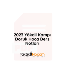 2023 Yökdil Kampı Doruk Hoca Ders Notları PDF
